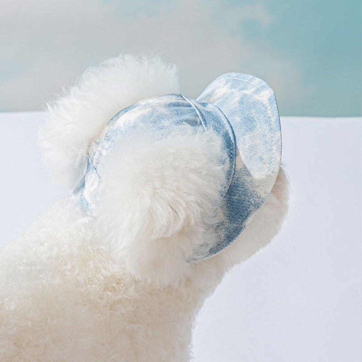 Adjustable Pet Hat with Cute Leaky Ears Sunscreen Fisherman Hat Four Seasons Use - Yellow - M