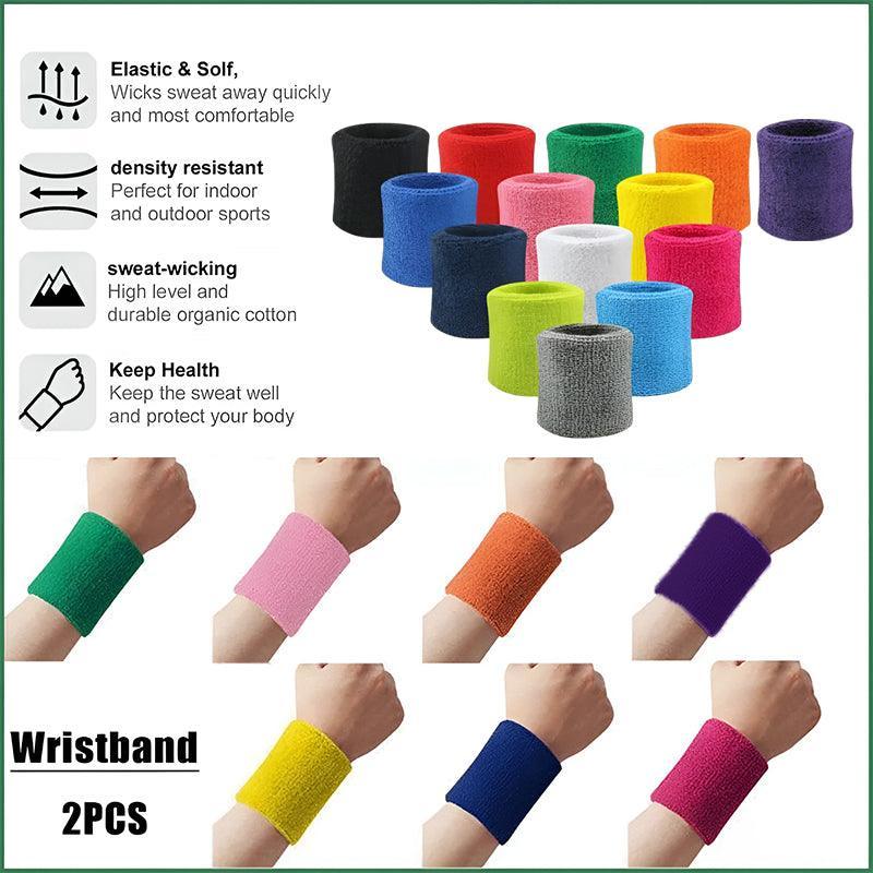 Wristbands Headband Sweatbands Sweat Band For Sport Tennis Badminton Yoga Cotton - Grey