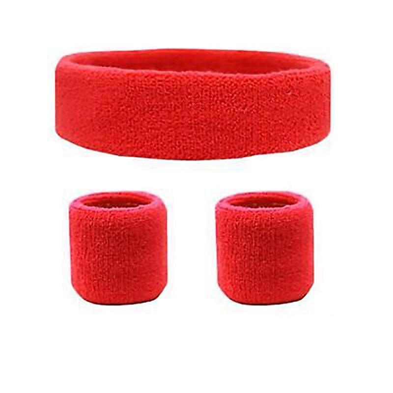 Wristbands Headband Sweatbands Sweat Band For Sport Tennis Badminton Yoga Cotton - Grey