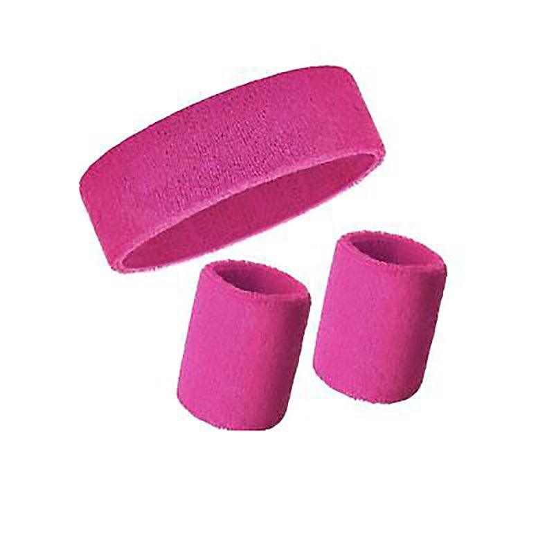 Wristbands Headband Sweatbands Sweat Band For Sport Tennis Badminton Yoga Cotton - Lake Blue