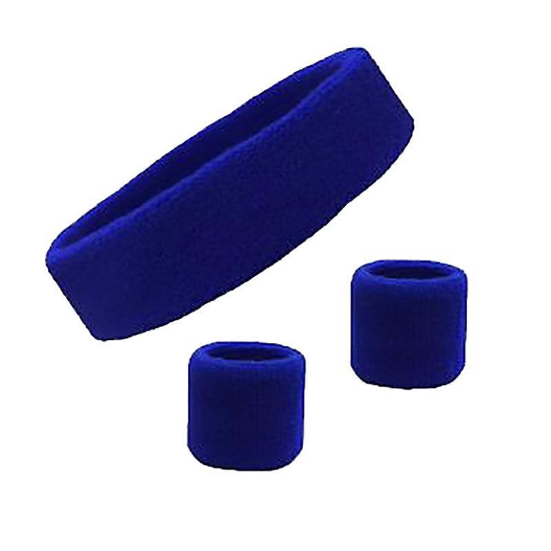 Wristbands Headband Sweatbands Sweat Band For Sport Tennis Badminton Yoga Cotton - White