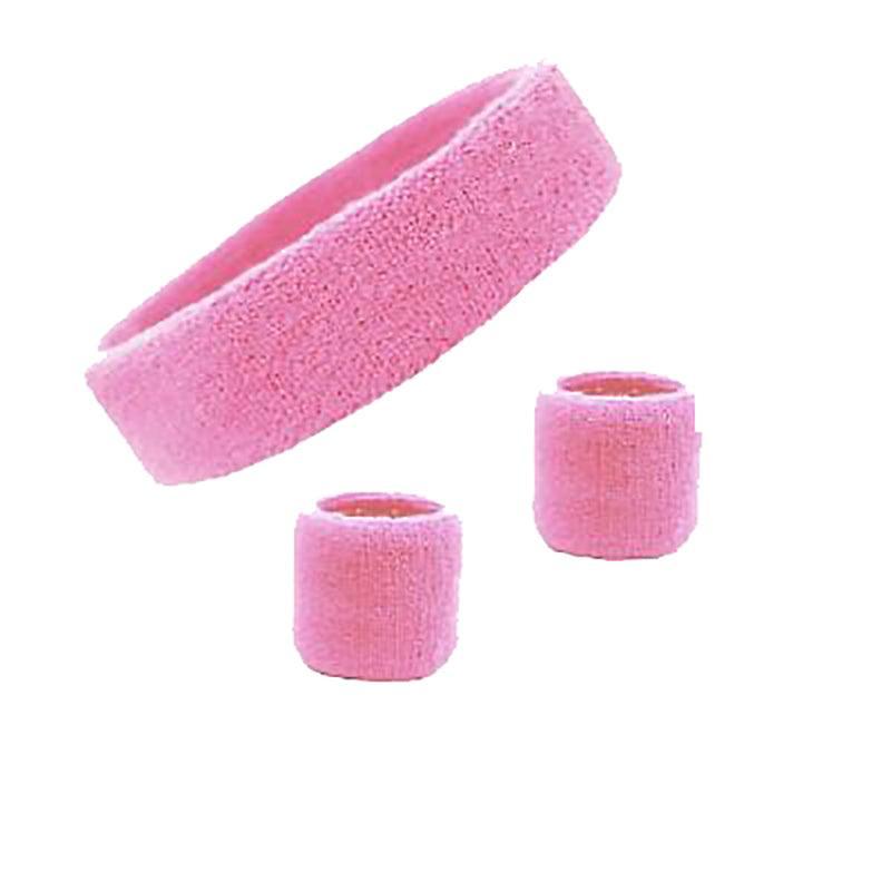 Wristbands Headband Sweatbands Sweat Band For Sport Tennis Badminton Yoga Cotton - White