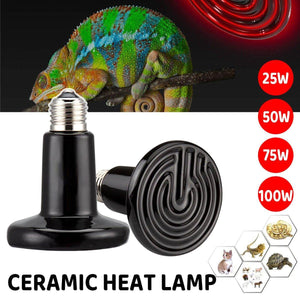 2X Ceramic Infrared Heat Lamp Bulbs for Reptiles and Terrariums - 25W-2PCS