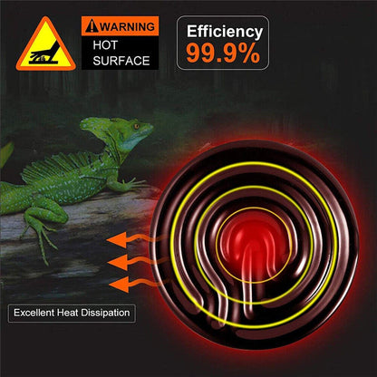 2X Ceramic Infrared Heat Lamp Bulbs for Reptiles and Terrariums - 25W-2PCS