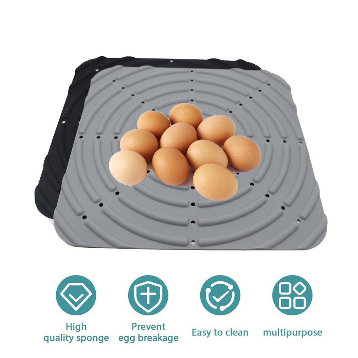 Washable Silicone Nesting Box Bedding Reusable Under Bedding for Chicken Coop - Black-2PCS