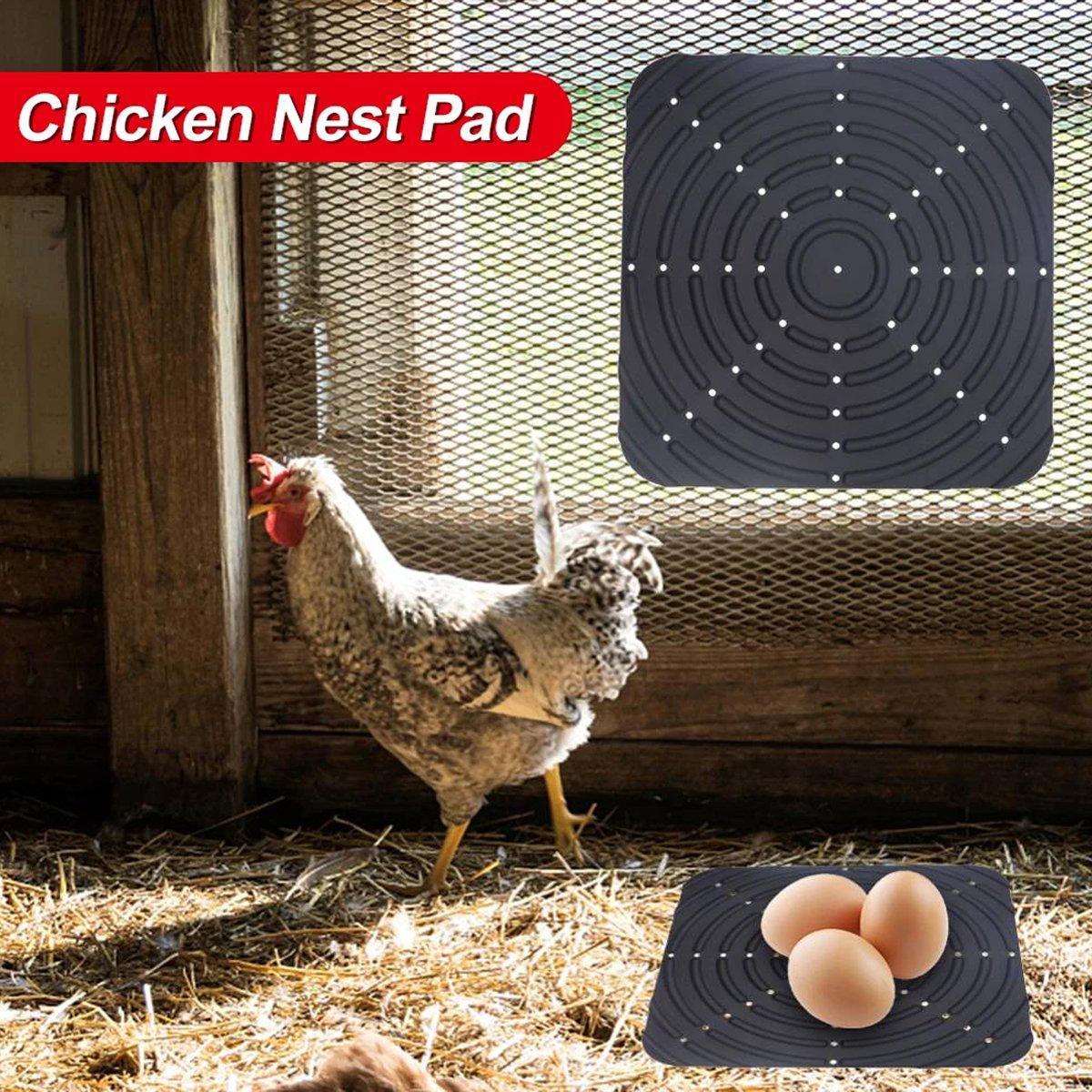 Washable Silicone Nesting Box Bedding Reusable Under Bedding for Chicken Coop - Black-2PCS