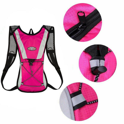 Hydration Pack Backpack Bag with 2L Water Bladder for Hiking Camping Cycling Running - Orange
