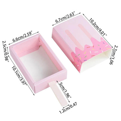 50PCS Creative Ice Cream Candy Gift Boxes Fruit Shaped Party Favor Packaging Box - Blue