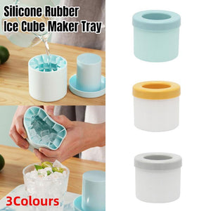 Silicone Ice Cube Tray Mould Ice Box Compartment Bucket for Easy Ice Making - Gray