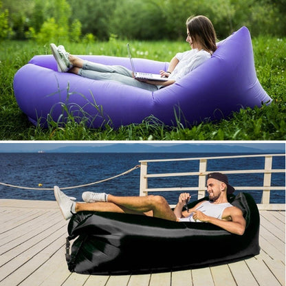 Fast Inflatable Lazy Lounge Air Sofa Bed Camping Beach Hangout Sleeping Bag - Green