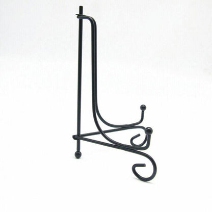 Plate Stands Iron Display Easel Photo Picture Bowl Dish Book Holder Frame Black - 10 Inch