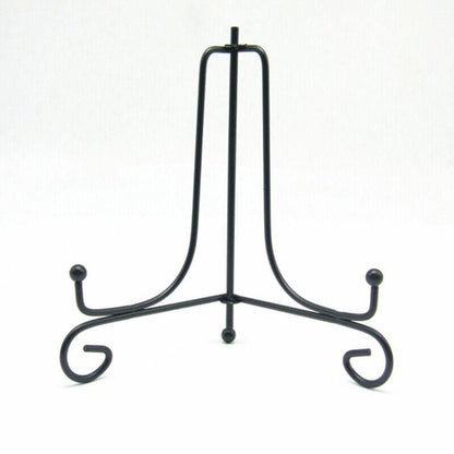 Plate Stands Iron Display Easel Photo Picture Bowl Dish Book Holder Frame Black - 4 Inch