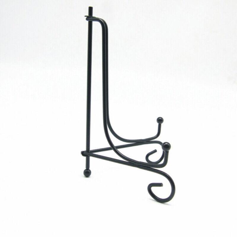 Plate Stands Iron Display Easel Photo Picture Bowl Dish Book Holder Frame Black - 5 Inch