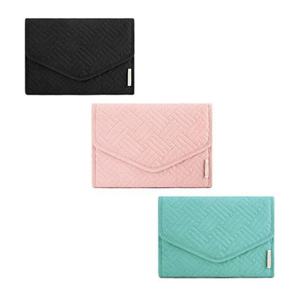 Periea Travel Jewellery Roll -Jewellery Travel Pouch Portable Case Box Organiser - Green