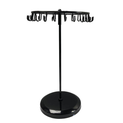 Iron Jewellery Rack Rotating Necklace Display Stand Jewellery Organiser Storage - Black