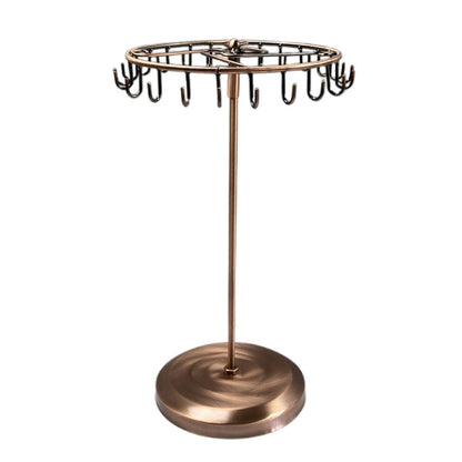 Iron Jewellery Rack Rotating Necklace Display Stand Jewellery Organiser Storage - Bronze