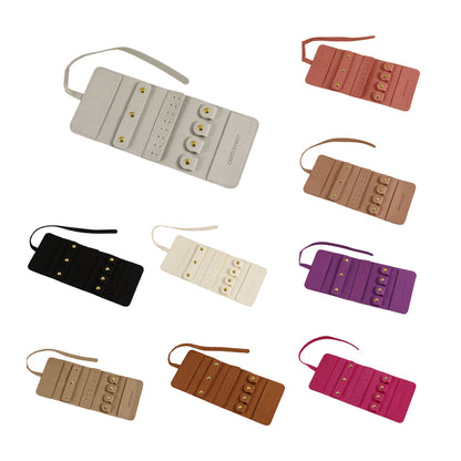 Portable Microfiber Jewelry Storage Bag Roll Organizer for Earrings Necklaces - Beige