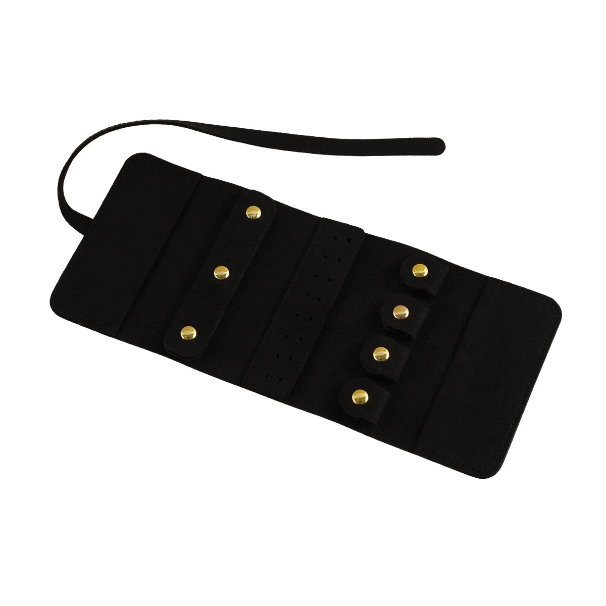 Portable Microfiber Jewelry Storage Bag Roll Organizer for Earrings Necklaces - Beige