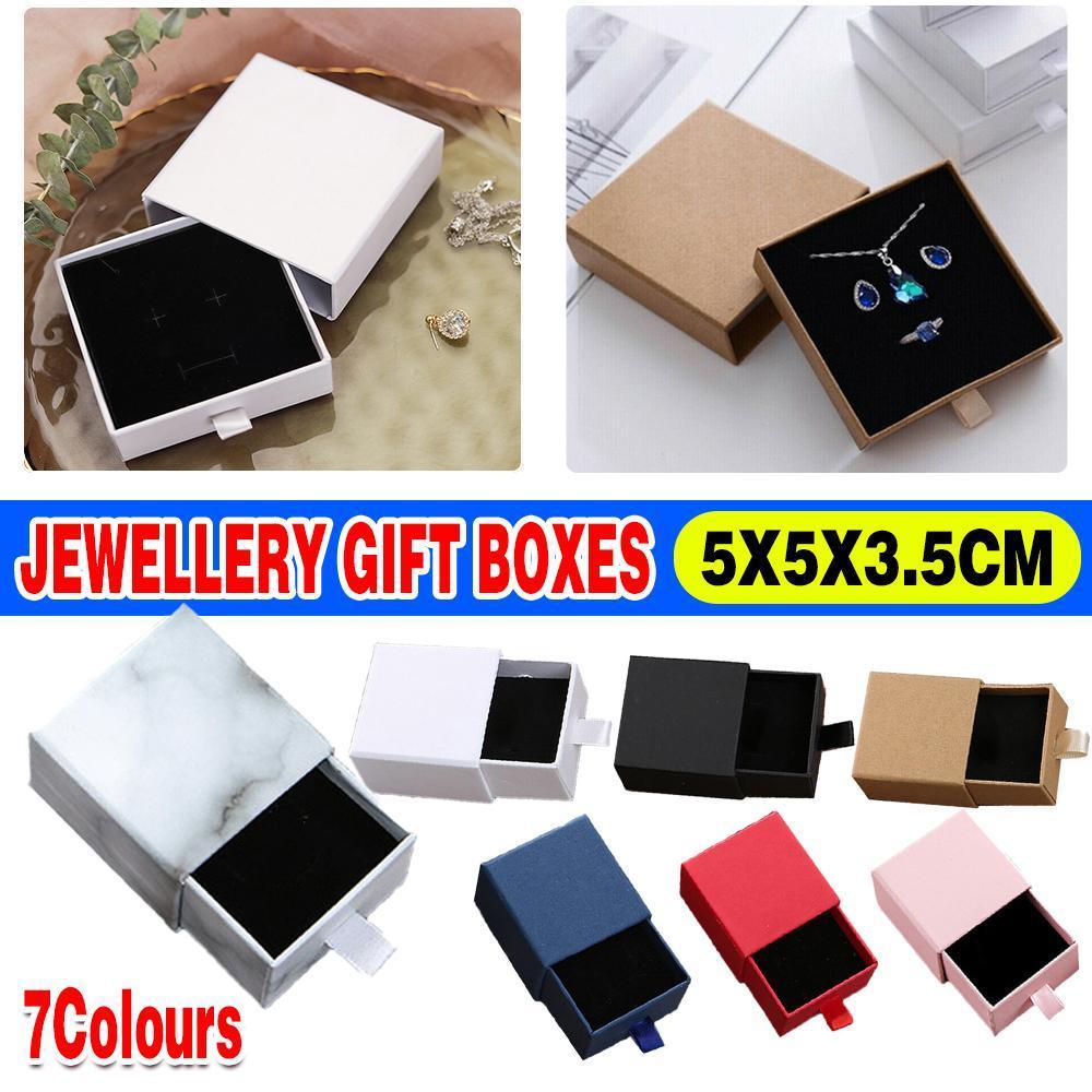 Jewellery Gift Box Necklace Ring Bracelet Bangle Earring Cardboard Box 5*5*3.5cm - Pink
