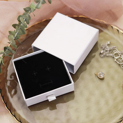 Jewellery Gift Box Necklace Ring Bracelet Bangle Earring Cardboard Box 5*5*3.5cm - White