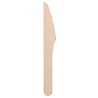 Wooden Cutlery Set Disposable Bamboo Wood Bulk Buy Forks Spoons Knives Party - 100PCS Knives