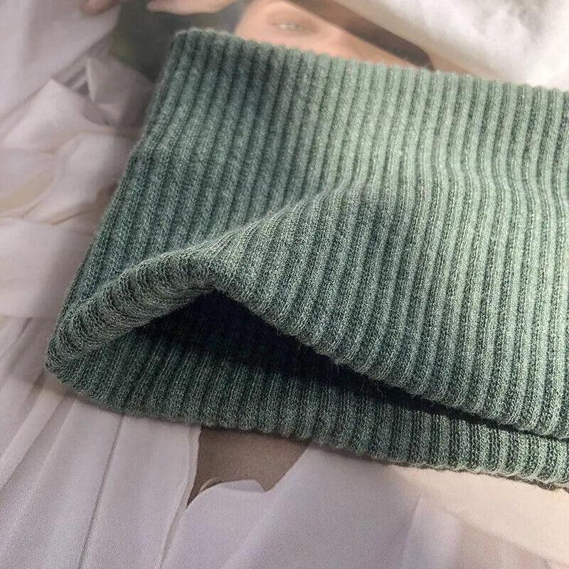 Women Headband Solid Wide Turban Knitted Cotton Hairband Girls Elastic Hair Band - Light Grey