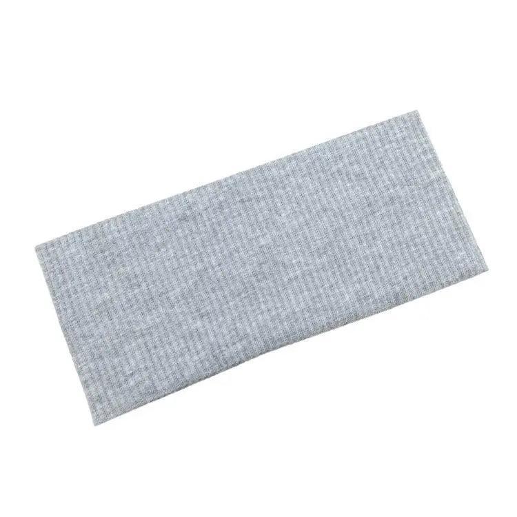 Women Headband Solid Wide Turban Knitted Cotton Hairband Girls Elastic Hair Band - Light Grey