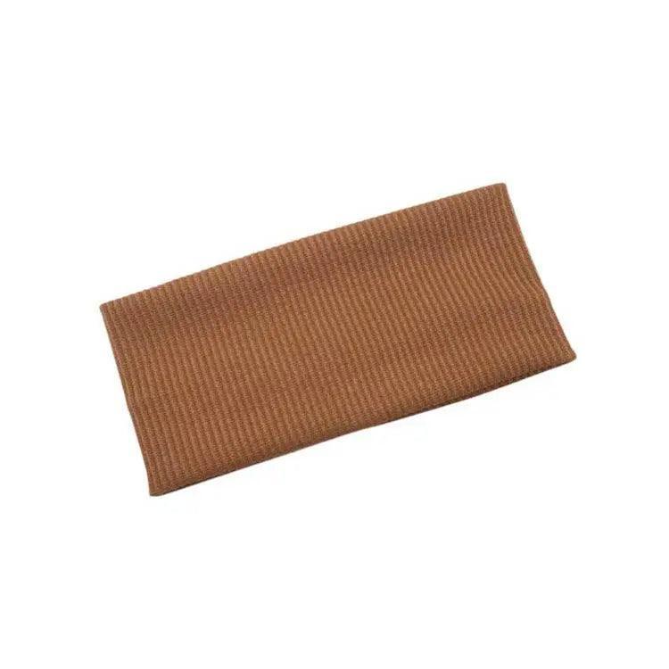 Women Headband Solid Wide Turban Knitted Cotton Hairband Girls Elastic Hair Band - Light Grey