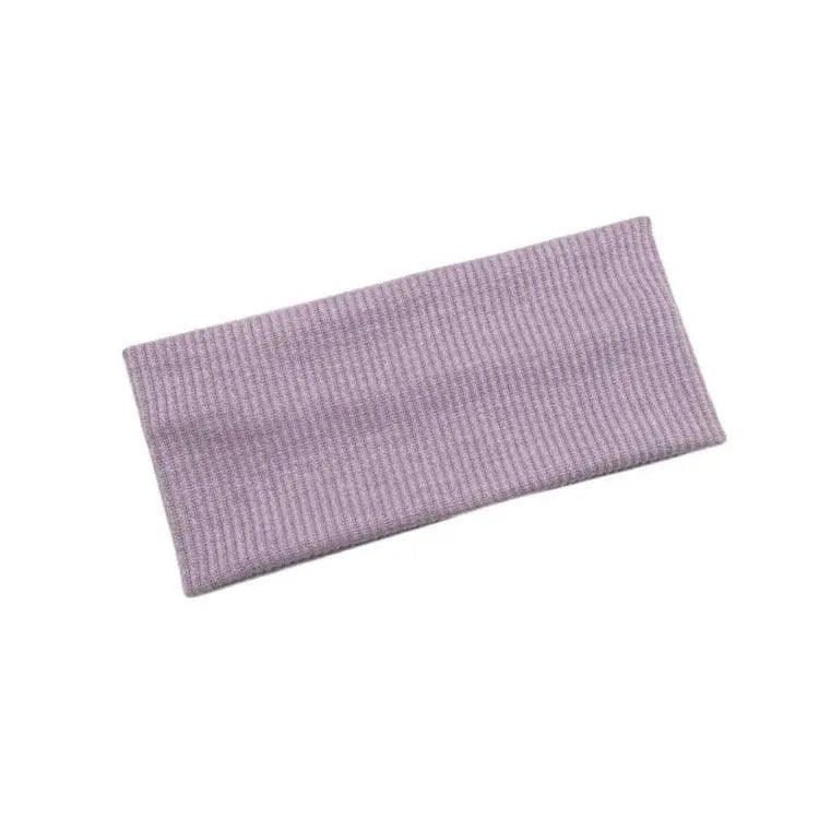 Women Headband Solid Wide Turban Knitted Cotton Hairband Girls Elastic Hair Band - Pink