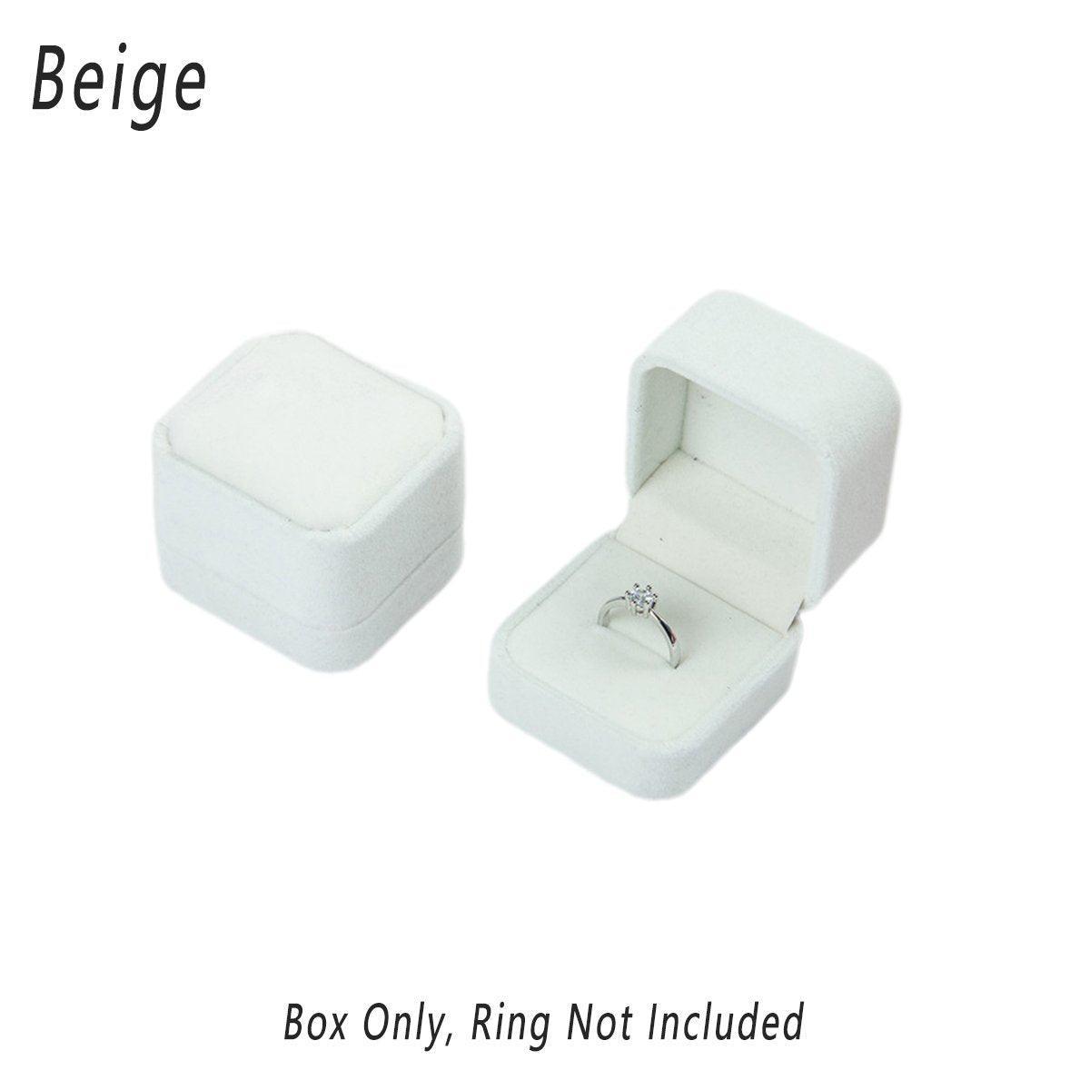 10X Flannel Ring Jewelry Earring Ring Jewelry Boxes Exquisite Gift Organizer - Pink Grey