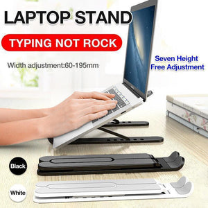 Adjustable Folding Laptop Stand for Desk Portable Tablet Holder Riser Bracket - White