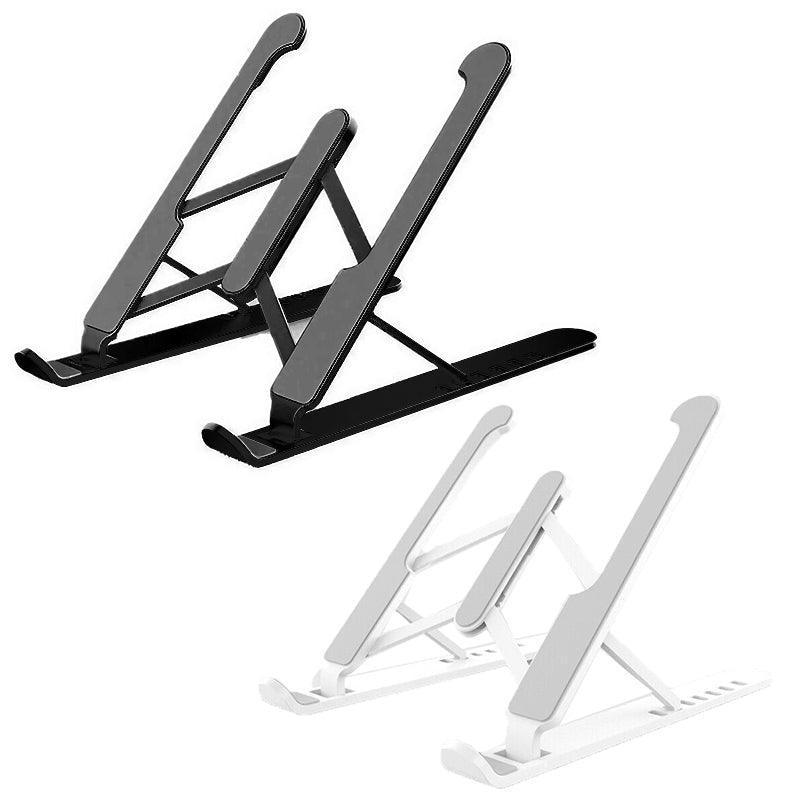 Adjustable Folding Laptop Stand for Desk Portable Tablet Holder Riser Bracket - White