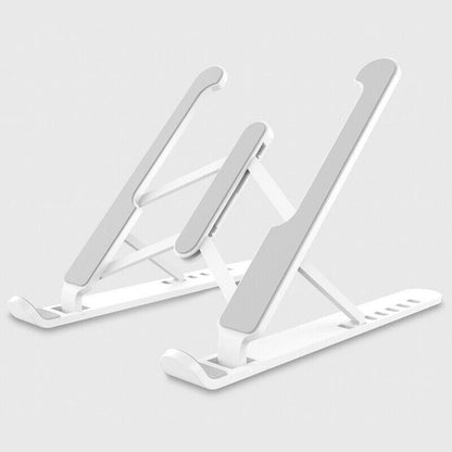 Adjustable Folding Laptop Stand for Desk Portable Tablet Holder Riser Bracket - White