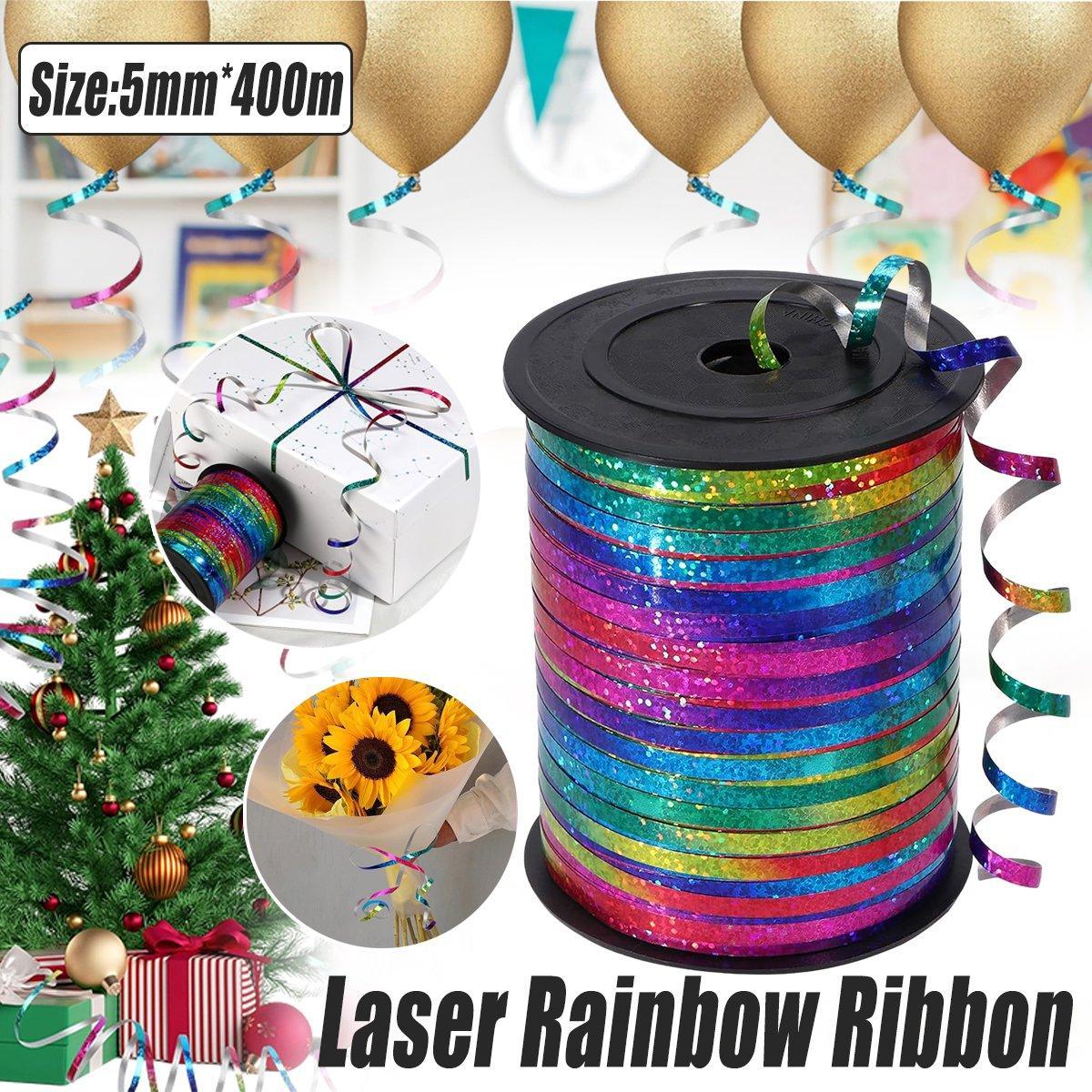 400m Glitter Laser Ribbon for Balloons Birthday Party Banners Pull Str ...