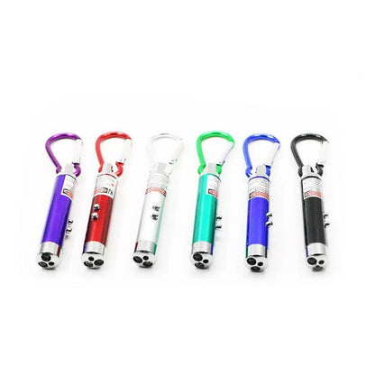 Interactive Cat Laser Pointer Toy with LED and UV Light for Pet Play Training - Blue