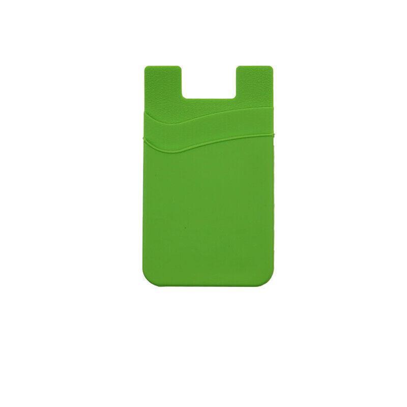 Silicone Phone Card Holder Double Layer Adhesive Wallet with 3M Backing - Black