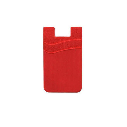 Silicone Phone Card Holder Double Layer Adhesive Wallet with 3M Backing - Grey