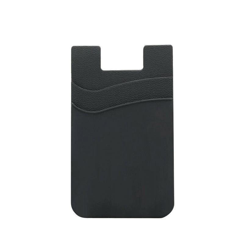 Silicone Phone Card Holder Double Layer Adhesive Wallet with 3M Backing - Purple