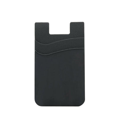 Silicone Phone Card Holder Double Layer Adhesive Wallet with 3M Backing - Purple