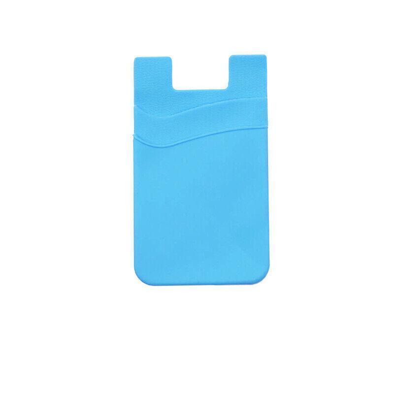 Silicone Phone Card Holder Double Layer Adhesive Wallet with 3M Backing - Purple