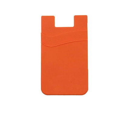 Silicone Phone Card Holder Double Layer Adhesive Wallet with 3M Backing - Purple