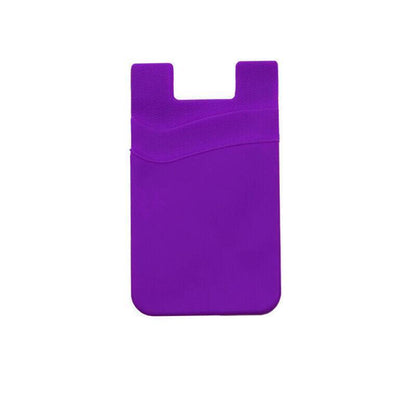 Silicone Phone Card Holder Double Layer Adhesive Wallet with 3M Backing - White