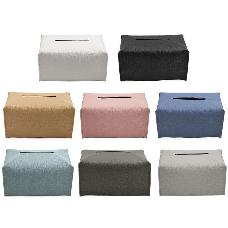 Large Size Tissue Box Dispenser Paper Holder Napkin Case Pu Leather Cover - Green - Factory Direct Shop
