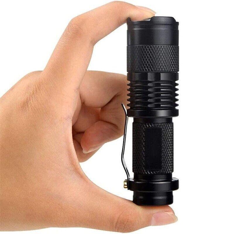 5/10x Mini Q5 LED Flashlight Torch Adjustable Focus Zoom Light Lamp 1200LM - 5PCS