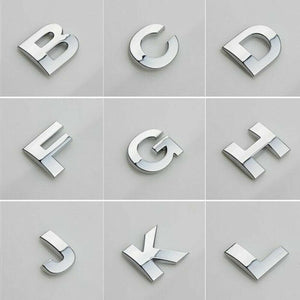 A-Z Alphabet Letters Car Sticker Self Adhesive Auto Badge Emblem 3D Chrome Good - B