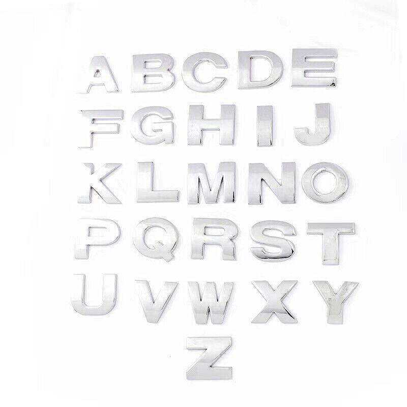 A-Z Alphabet Letters Car Sticker Self Adhesive Auto Badge Emblem 3D Chrome Good - L
