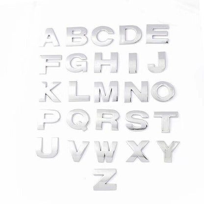 A-Z Alphabet Letters Car Sticker Self Adhesive Auto Badge Emblem 3D Chrome Good - L