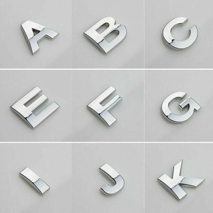 A-Z Alphabet Letters Car Sticker Self Adhesive Auto Badge Emblem 3D Chrome Good - L