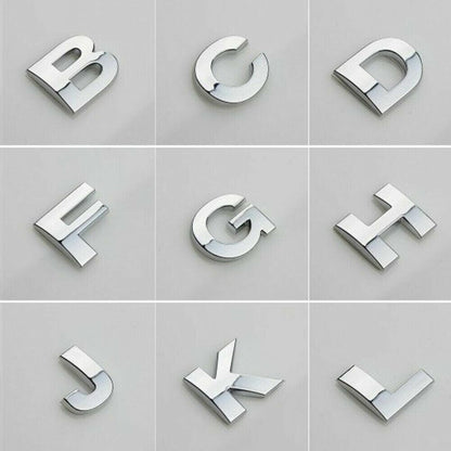 A-Z Alphabet Letters Car Sticker Self Adhesive Auto Badge Emblem 3D Chrome Good - Number 6