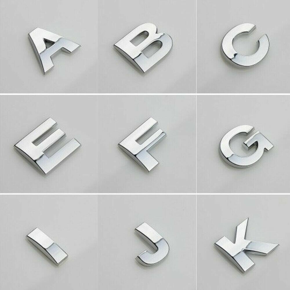 A-Z Alphabet Letters Car Sticker Self Adhesive Auto Badge Emblem 3D Chrome Good - Number 6